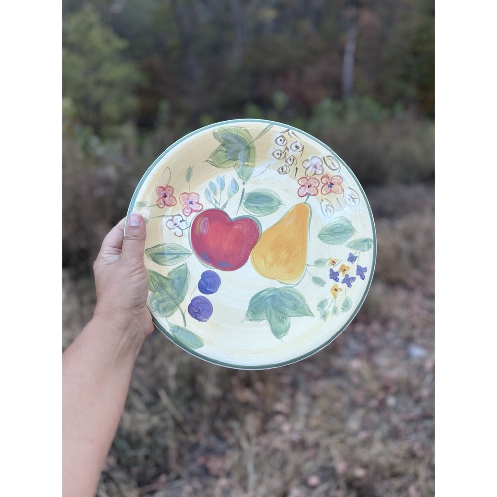 Gibson FRUIT GROVE Dinner Plates Apples Pears 11-1/4" Set Of 5